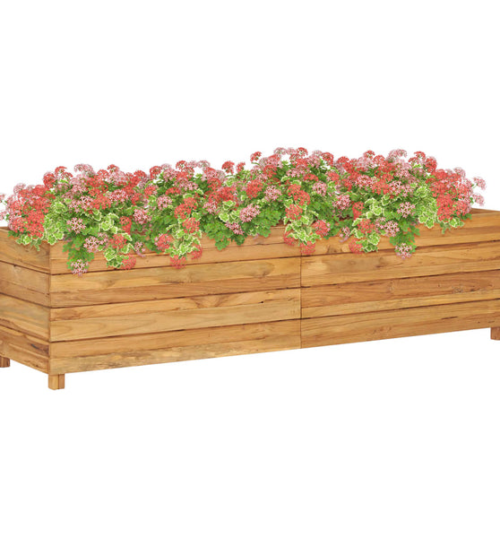 Hochbeet 150x40x38 cm Teak Altholz und Stahl