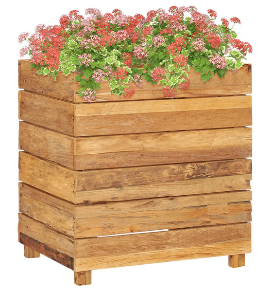 Hochbeet 50x40x55 cm Teak Altholz und Stahl