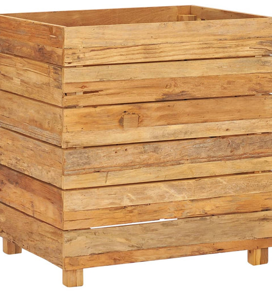Hochbeet 50x40x55 cm Teak Altholz und Stahl