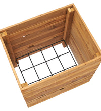 Hochbeet 50x40x55 cm Teak Altholz und Stahl