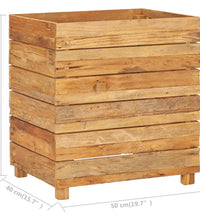 Hochbeet 50x40x55 cm Teak Altholz und Stahl