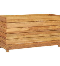 Hochbeet 100x40x55 cm Teak Altholz und Stahl