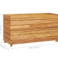Hochbeet 100x40x55 cm Teak Altholz und Stahl