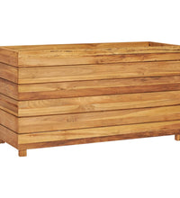 Hochbeet 100x40x55 cm Teak Altholz und Stahl