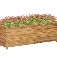 Hochbeet 150x40x55 cm Teak Altholz und Stahl