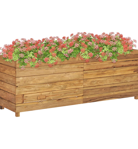 Hochbeet 150x40x55 cm Teak Altholz und Stahl