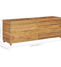 Hochbeet 150x40x55 cm Teak Altholz und Stahl