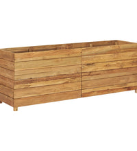 Hochbeet 150x40x55 cm Teak Altholz und Stahl