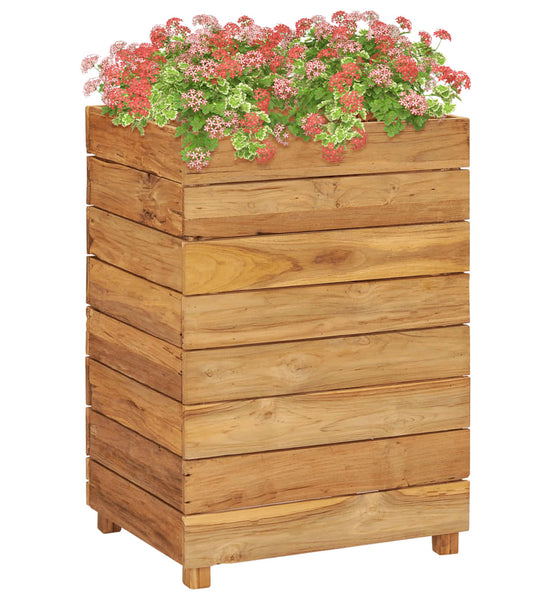 Hochbeet 50x40x72 cm Teak Altholz und Stahl