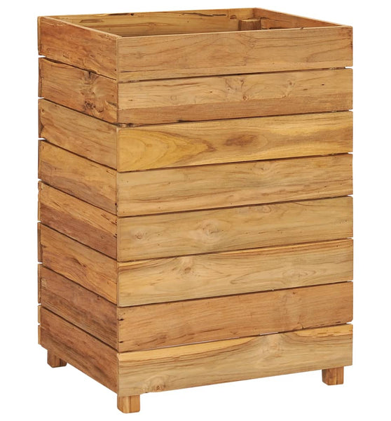 Hochbeet 50x40x72 cm Teak Altholz und Stahl