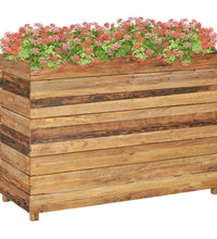 Hochbeet 100x40x72 cm Teak Altholz und Stahl