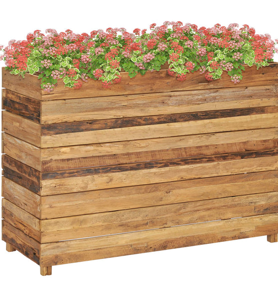 Hochbeet 100x40x72 cm Teak Altholz und Stahl