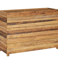 Hochbeet 100x40x72 cm Teak Altholz und Stahl