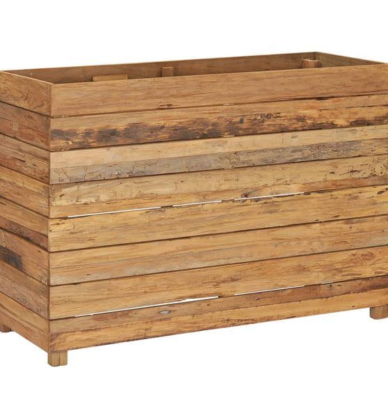 Hochbeet 100x40x72 cm Teak Altholz und Stahl