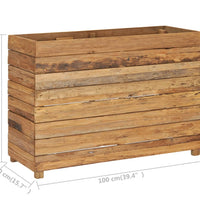 Hochbeet 100x40x72 cm Teak Altholz und Stahl
