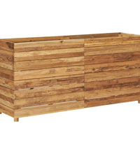Hochbeet 150x40x72 cm Teak Altholz und Stahl