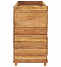 Hochbeet 150x40x72 cm Teak Altholz und Stahl