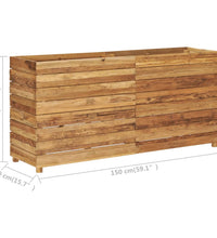 Hochbeet 150x40x72 cm Teak Altholz und Stahl