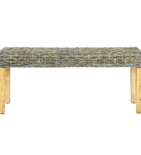Sitzbank 110 cm Natur Kubu-Rattan und Massivholz Mango