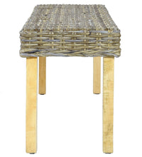 Sitzbank 110 cm Natur Kubu-Rattan und Massivholz Mango