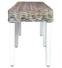 Sitzbank 160 cm Weiß Natur Kubu-Rattan und Massivholz Mango