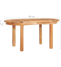 Couchtisch 90x50x45 cm Massivholz Teak