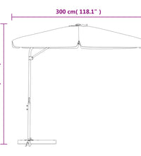 Sonnenschirm mit Stahl-Mast 300 cm Taupe