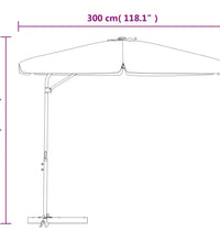 Sonnenschirm mit Stahl-Mast 300 cm Azurblau