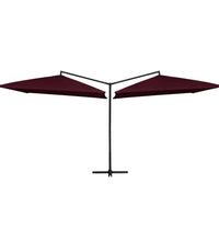 Doppel-Sonnenschirm mit Stahl-Mast 250x250 cm Bordeauxrot