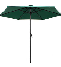 Sonnenschirm mit LED-Beleuchtung und Alu-Mast 270 cm Grün