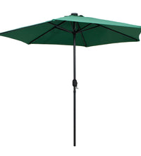 Sonnenschirm mit LED-Beleuchtung und Alu-Mast 270 cm Grün
