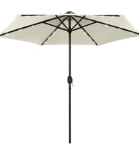 Sonnenschirm mit LED-Beleuchtung und Alu-Mast 270 cm Sandweiß