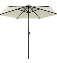 Sonnenschirm mit LED-Beleuchtung und Alu-Mast 270 cm Sandweiß