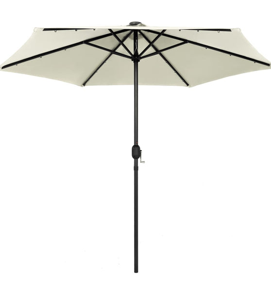 Sonnenschirm mit LED-Beleuchtung und Alu-Mast 270 cm Sandweiß