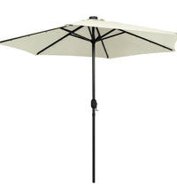 Sonnenschirm mit LED-Beleuchtung und Alu-Mast 270 cm Sandweiß