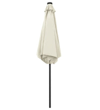 Sonnenschirm mit LED-Beleuchtung und Alu-Mast 270 cm Sandweiß