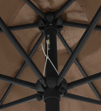 Sonnenschirm mit LED-Beleuchtung und Alu-Mast 270 cm Taupe
