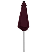 Sonnenschirm mit LED-Beleuchtung und Alu-Mast 270 cm Bordeaux