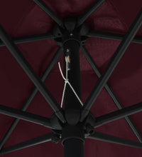 Sonnenschirm mit LED-Beleuchtung und Alu-Mast 270 cm Bordeaux
