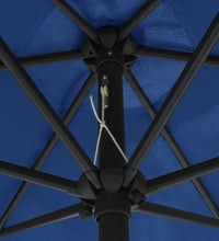 Sonnenschirm mit LED-Beleuchtung und Alu-Mast 270 cm Azurblau