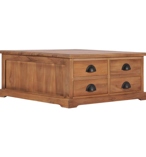 Couchtisch 68 x 68 x 30 cm Teak Massivholz