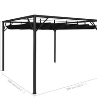 Gartenpavillon mit ausziehbarem Dach 3×3 m Anthrazit