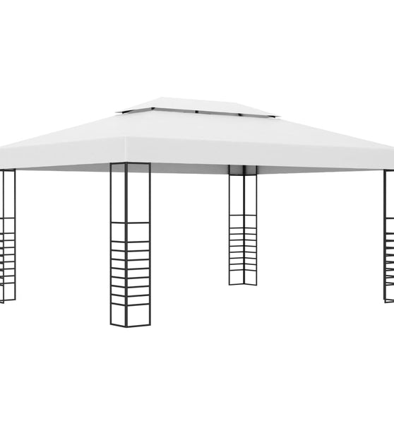Gartenpavillon Pulverbeschichteter Stahl 4x3x2,7 m Weiß