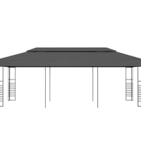 Gartenpavillon 3x6 m Anthrazit