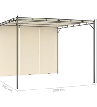 Gartenpavillon mit Seitenvorhang 3x3x2,25 m Creme