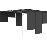 Gartenpavillon mit Seitenvorhang 3x3x2,25 m Anthrazit