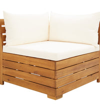 Modular-Sofa-Eckelement 1 Stk. mit Kissen Akazien Massivholz