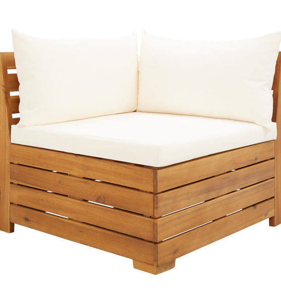 Modular-Sofa-Eckelement 1 Stk. mit Kissen Akazien Massivholz