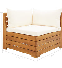 Modular-Sofa-Eckelement 1 Stk. mit Kissen Akazien Massivholz