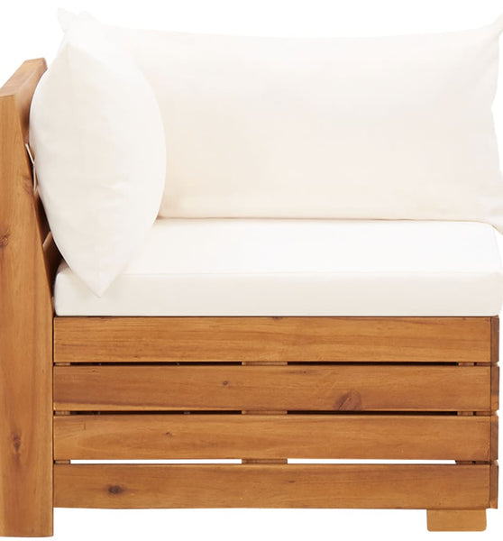 Modular-Sofa-Eckelement 1 Stk. mit Kissen Akazien Massivholz